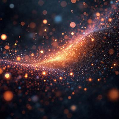 The primary subject of the image is a brightly lit, colorful, and swirling space filled with stars. The setting is a dark background, which contrasts with the vibrant colors of the stars. The visual style is a combination of digital art and illustration, creating a dynamic and captivating scene. The colors and mood of the image are lively and energetic, with the bright stars and swirling patterns evoking a sense of motion and excitement.